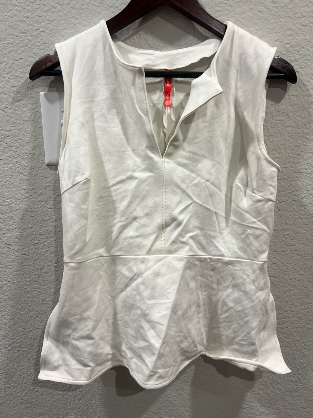 SPANX White Sleeveless Peplum Camisole